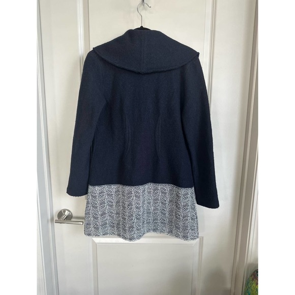 Angel Of The North Navy Blue Leaf Lace Wool Jacket Sz. Small - Picture 6 of 7